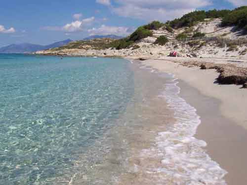 Eau cristalline et dunes sauvages de la plus belle plage de Corse (plage de Saleccia) dans le désert des Agriates