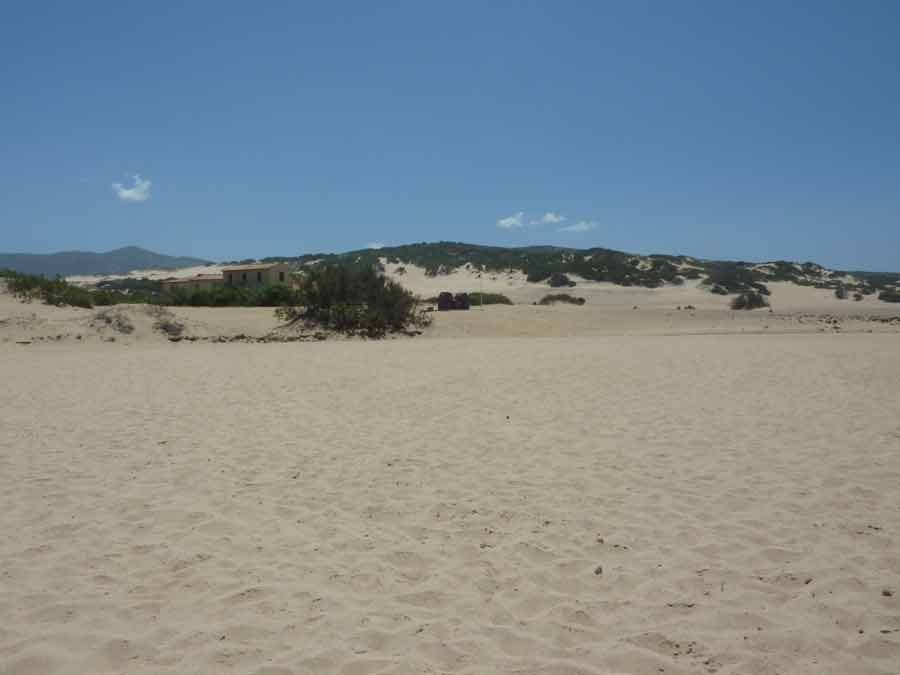 Étendue de sable doré des dunes de Piscinas en Sardaigne