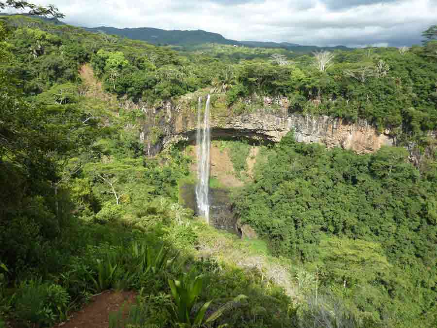 Cascade de Chamarel au cœur de la végétation tropicale de l’île Maurice