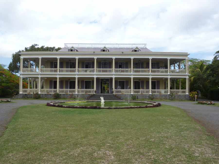 Façade du château de Labourdonnais, demeure coloniale du XIXe siècle à l’île Maurice